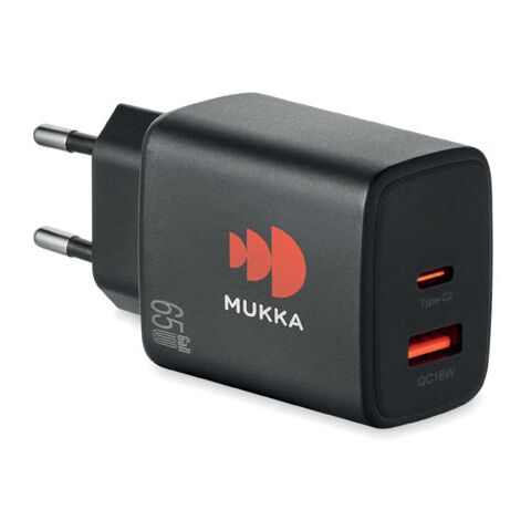 EU 2-pole wall adapter/charger black | No Branding | not available | not available | not available