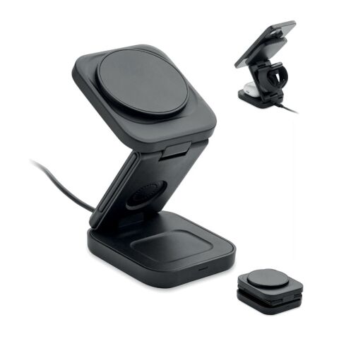 3in1 foldable charging station black