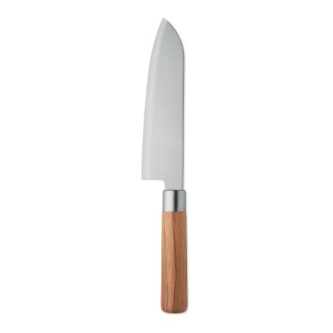 Beech wood chef knife silver