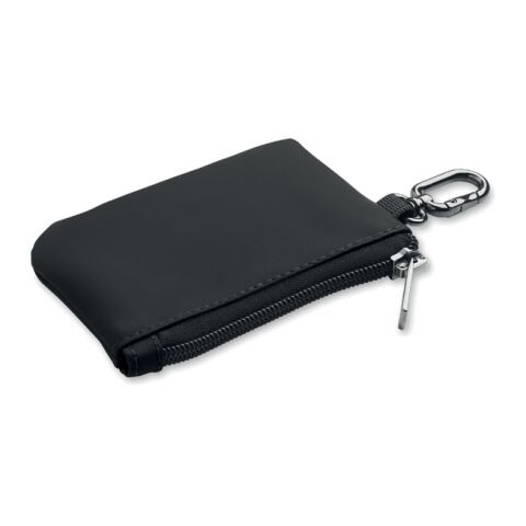 PU key case wallet w/carabiner black
