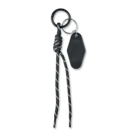 Braided rope with tag keyring black
