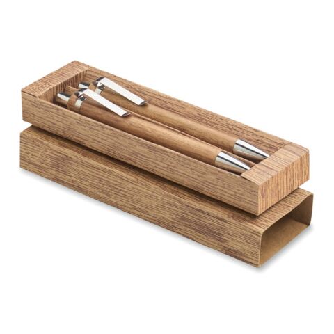 Acacia wood pen and pencil set wood