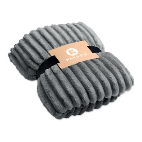 RPET fleece striped blanket grey
