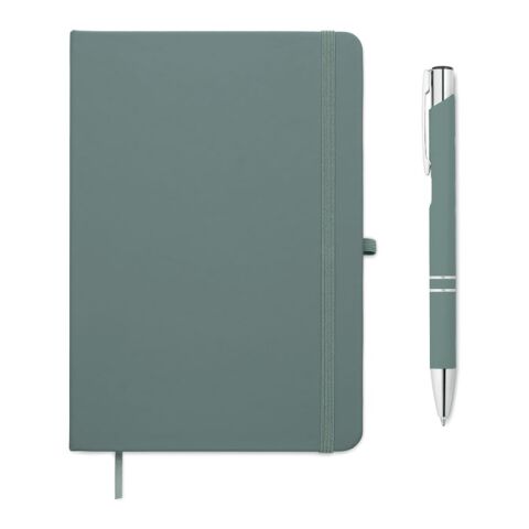 A5 recycled PU notebook set petrol