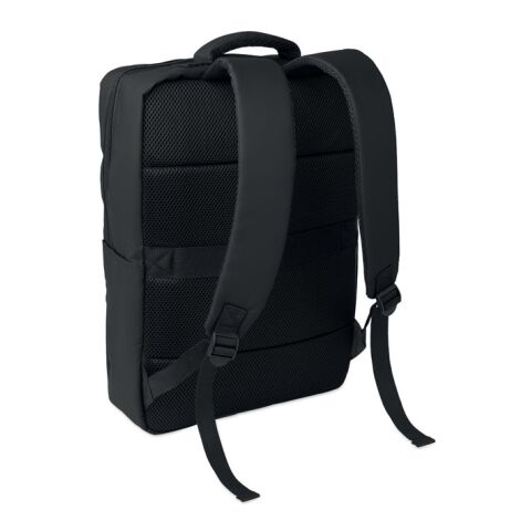 15" PU RPET laptop backpack black