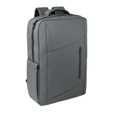 15" PU RPET laptop backpack grey