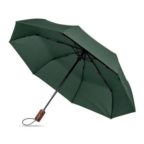 21" auto umbrella wood handle green