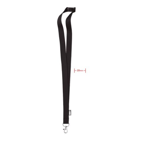 Lanyard in RPET 20 mm black | Without Branding | not available | not available | not available