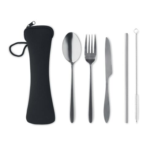 Cutlery stainless steel set &amp; black pouch