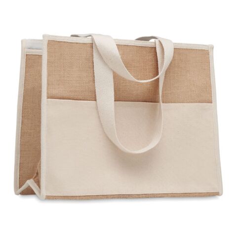 Jute and canvas cooler bag