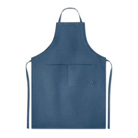 Hemp adjustable apron 200 gr/m² blue | 1-colour Screen Print | FRONT ABOVE POCKET | 150 mm x 200 mm | not available