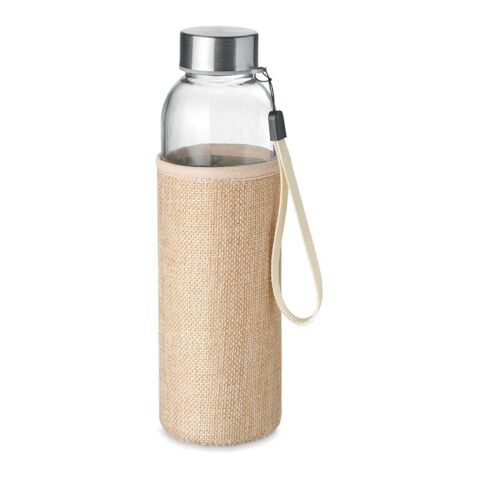 Glass bottle in pouch 500ml beige | Without Branding | not available | not available | not available