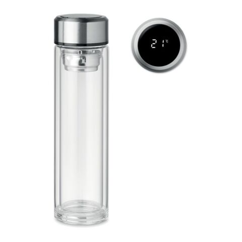Borosilicate glass bottle with touch thermometer