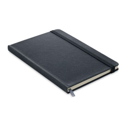 A5 recycled notebook 80 lined with pen holder black | No Branding | not available | not available