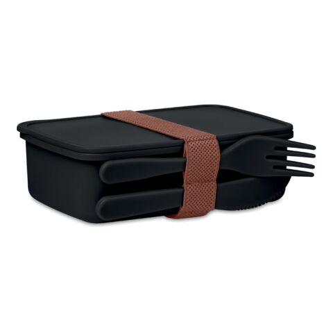 Lunch box with cutlery black | Without Branding | not available | not available | not available