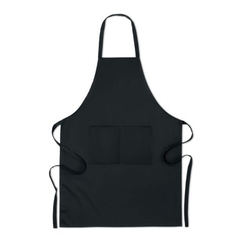 Organic cotton apron 200 gr/m² black | 1-colour Screen Print | FRONT ABOVE POCKET | 150 mm x 200 mm | not available