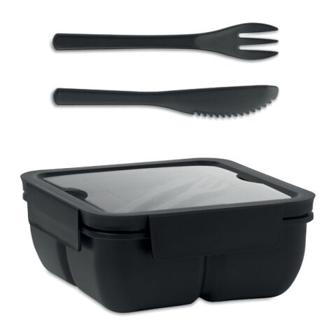 Lunch box with cutlery 600ml black | Without Branding | not available | not available | not available