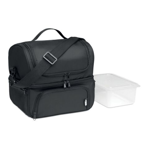 Cooler bag in 600D RPET with adjustable shoulder strap black | Without Branding | not available | not available | not available