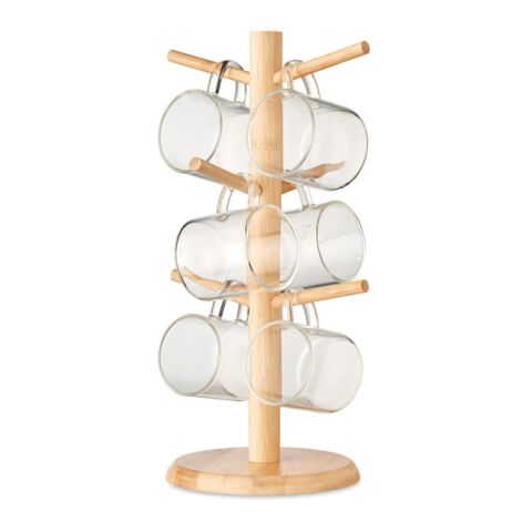 Bamboo cup set holder wood | Without Branding | not available | not available