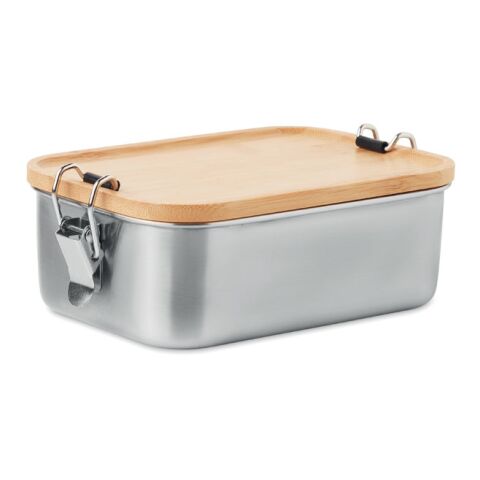 Stainless steel lunch box with bamboo lid wood | Without Branding | not available | not available | not available