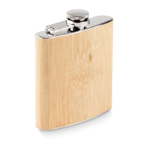 Bamboo slim hip flask 175ml beige | Without Branding | not available | not available | not available