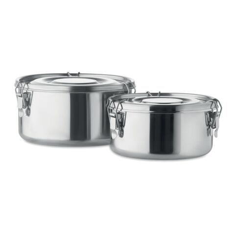 Set of 2 stainless steel boxes matt silver | Without Branding | not available | not available | not available
