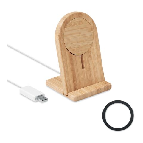Portable magnetic charger 10W wood | Without Branding | not available | not available | not available