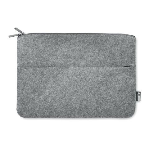 RPET felt zipped laptop bag grey | Without Branding | not available | not available | not available