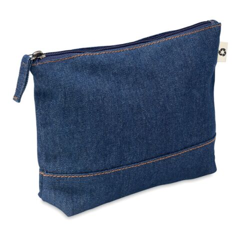 Recycled denim cosmetic pouch