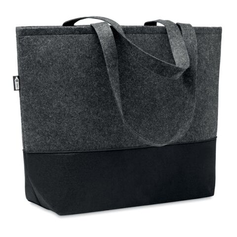 RPET felt shopping bag with coloured base grey | Without Branding | not available | not available | not available