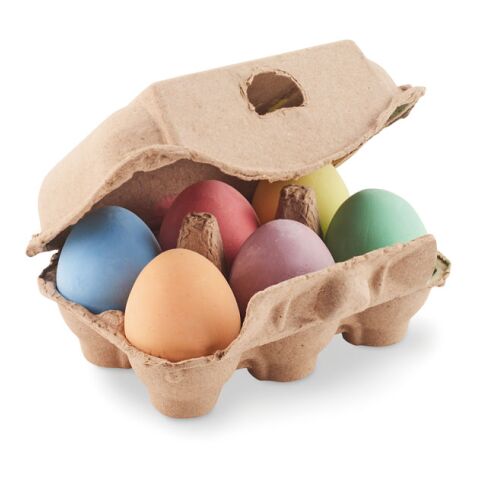 6 chalk eggs in box