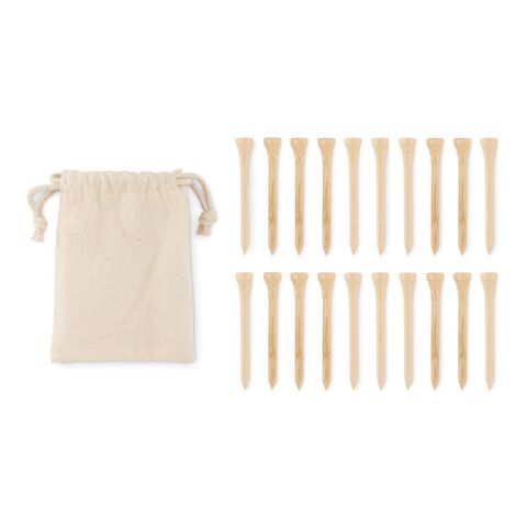 20 bamboo golf tees set beige | Without Branding | not available | not available | not available