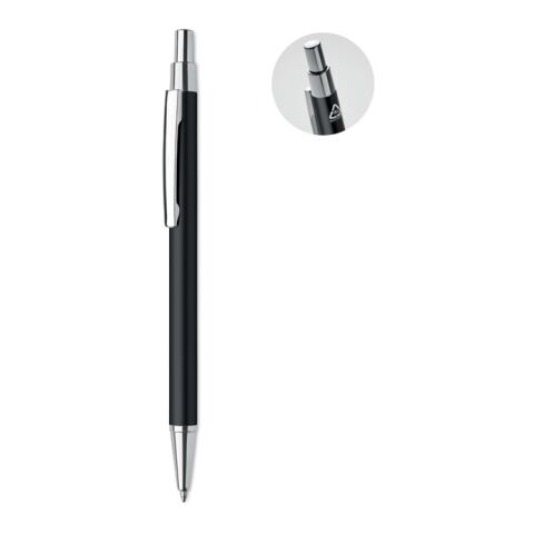 Recycled aluminium push button ball pen black | Without Branding | not available | not available