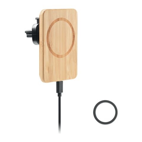 Magnetic bamboo wireless charger 15W wood | Without Branding | not available | not available