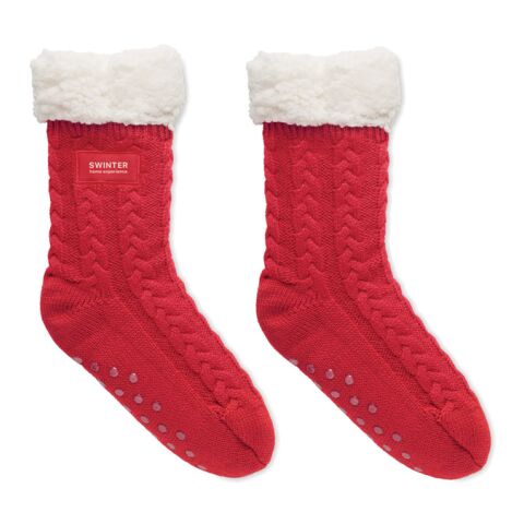 Pair of slipper sock L red | 1-color Screen Print | TUBE | 230 mm x 140 mm | not available