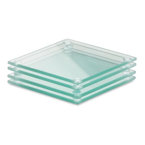 Recycled glass coaster set transparent | Without Branding | not available | not available