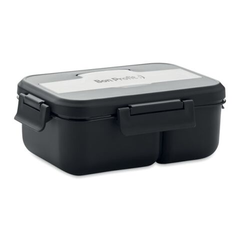 Lunch box with cutlery in PP black | No Branding | not available | not available | not available