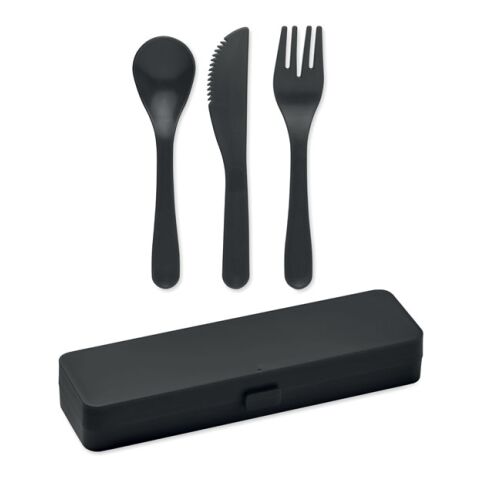 Cutlery set in PP black | Without Branding | not available | not available | not available
