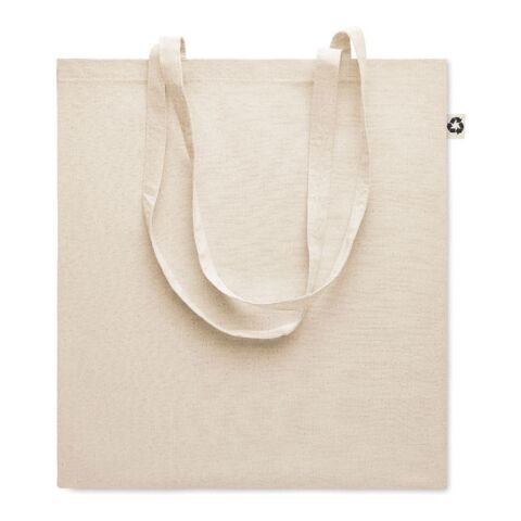 Recycled cotton shopping bag with long handles beige | Without Branding | not available | not available | not available