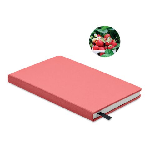 A5 recycled page notebook with cotton page-marker red | Without Branding | not available | not available | not available