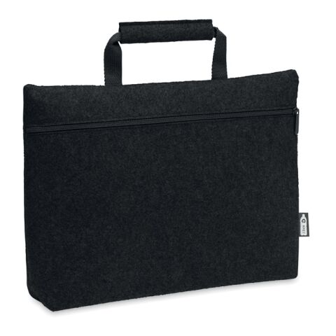 RPET felt zippered laptop bag black | Without Branding | not available | not available | not available