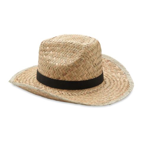 Natural straw cowboy hat black | Without Branding | not available | not available | not available