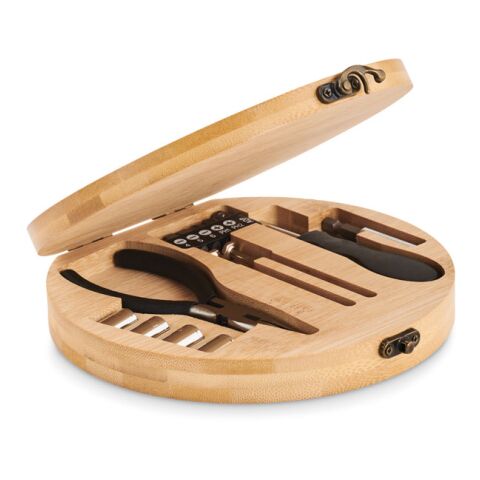 15 piece tool set bamboo case 