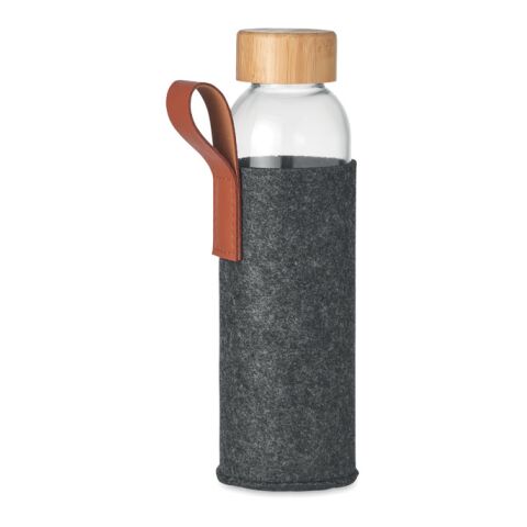 Glass bottle in RPET polyester pouch 500 ml grey | Without Branding | not available | not available | not available