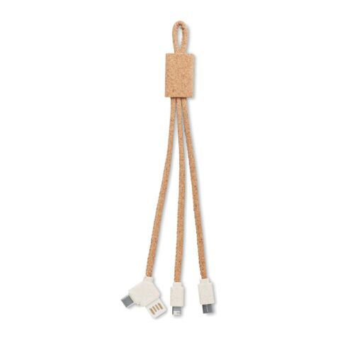 3 in 1 cork charging cable beige | Without Branding | not available | not available