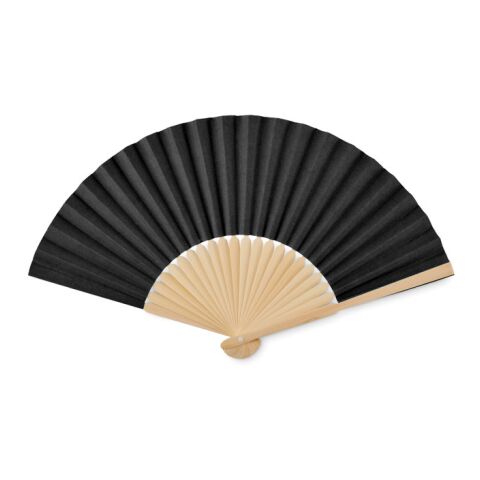 Manual hand fan in bamboo black | Without Branding | not available | not available