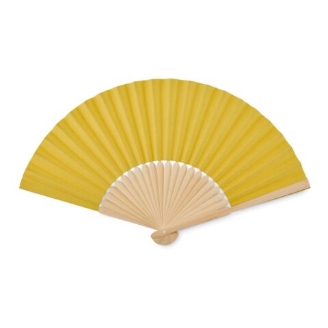 Manual hand fan in bamboo yellow | No Branding | not available | not available