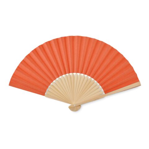 Manual hand fan in bamboo orange | No Branding | not available | not available