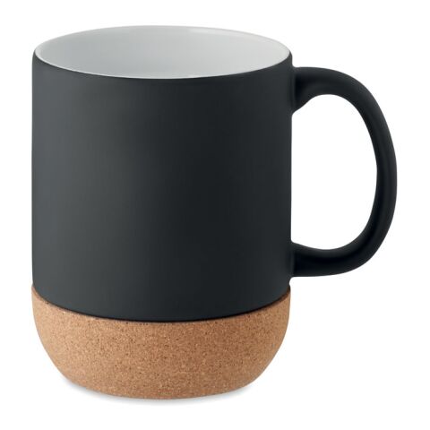 Matt ceramic cork mug 300 ml black | Without Branding | not available | not available