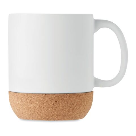 Matt ceramic cork mug 300 ml white | No Branding | not available | not available